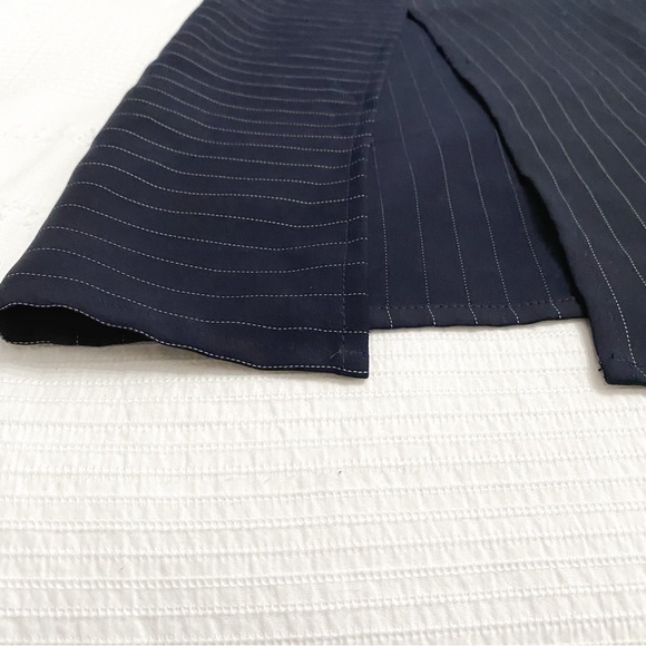 TOPSHOP NAVY WHITE STRIPED CRISS CROSS SLEEVELESS MIDI SHIFT DRESS - 4 - Picture 10 of 10